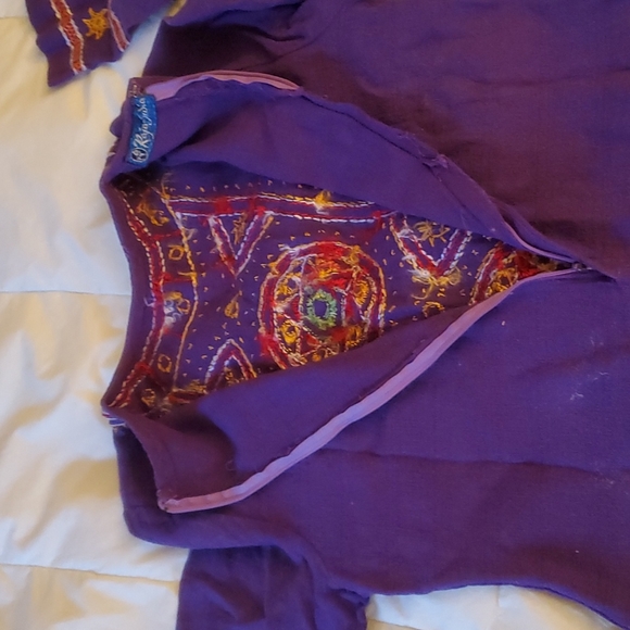 Raja of India Purple Hippie Embroidery Dress - Picture 5 of 9
